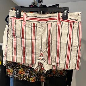LOFT Red and Black Striped Women's Shorts